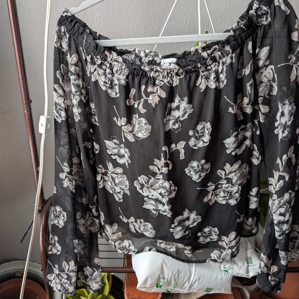 love, Fire Black Floral Blouse